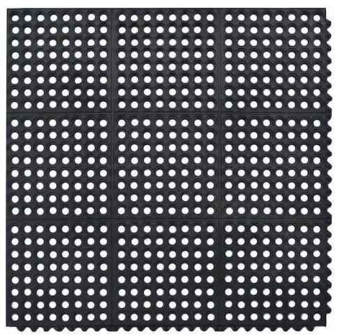 Anti fatigue Interlocking ESD Rubber Floor Mat Anti slip Drainage Mat with Holes ESD Anti Fatigue Mat