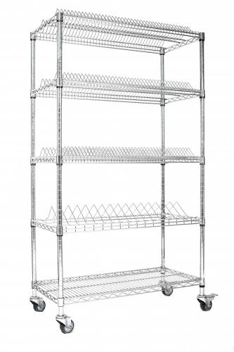 Antistatic Chrome Plated Wire Rack Trolley ESD Wire Shelf Carts