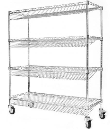 Antistatic Chrome Plated Wire Rack Trolley ESD Wire Shelf Carts