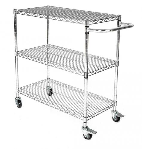 ESD Shelves Trolley Cart Stainless Steel Anti Static PCB / SMT Storage Trolley Antistatic Wire Shelf Trolley For Electronics Industry
