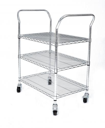 ESD Shelves Trolley Cart Stainless Steel Anti Static PCB / SMT Storage Trolley Antistatic Wire Shelf Trolley For Electronics Industry